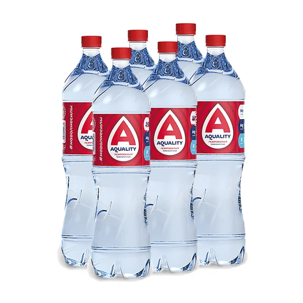 Вода "АКВАЛИТИ | AQUALITY" газированная, 1,5 л. (6 шт. в упак.)