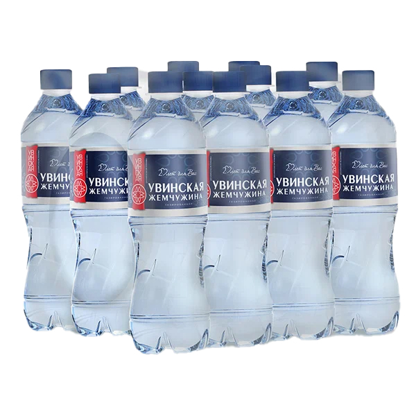 Вода "Увинская жемчужина" газированная, 0,5 л. (12 шт. в упак.)