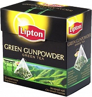 Чай LIPTON Зеленый чай (Green Gunpowder) в пирамидках (20 пак)