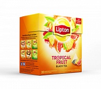 Чай LIPTON Черный чай с фруктами (Tropical fruit) в пирамидках (20 пак)